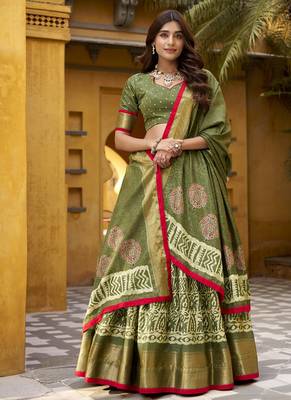 mehendi printed art_silk lehenga choli with dupatta 5