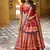 orange printed art_silk lehenga choli with dupatta