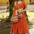 orange printed chanderi lehenga choli with dupatta