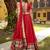 red printed chanderi lehenga choli with dupatta
