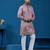 Dusty pink viscose silk thread & sequins embroidered work festival marriage function party wear straight mens kurta
