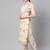 Women cotton off white floral print straight kurta, trouser with dupatta set