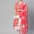Women cotton peach off white floral print a-line kurta, trouser with dupatta set