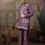 Dusty purple silk premium thread & sequins embroidered work festival party wear straight kurta with jacke and pant
