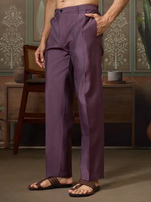 DUSTY PURPLE SILK PREMIUM THREAD & SEQUINS EMBROIDERED WORK FESTIVAL PARTY WEAR STRAIGHT KURTA WITH JACKE AND PANT 9