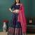 Blue Jacquard Lehenga Choli Customizable Sizes 2XL to 8XL