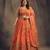 Orange Organza Lehenga Choli With Embroidery Zari Work Customizable Sizes 2XL to 8XL