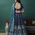 Dark Blue Jacquard Lehenga Choli Customizable Sizes 2XL to 8XL