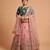 Classiques Net Embroidered Peach Lehenga Choli Set Customizable Sizes 2XL to 8XL