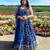 Blue Georgette Lehenga Choli Set Customizable Sizes 2XL to 8XL