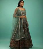 Green Mehendi Lehenga Choli For Women Customizable Sizes 2XL to 8XL