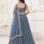 Blue Net Lehenga Choli Set For With Sequins Embroidery Customizable Sizes 2XL to 8XL