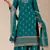 Teal embroidered georgette pakistani salwar suit