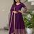 Wonderful Purple Embroidered Silk Engagement Wear Gown With Dupatta