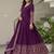 Wonderful Purple Embroidered Silk Engagement Wear Gown With Dupatta