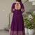 Wonderful Purple Embroidered Silk Engagement Wear Gown With Dupatta