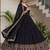 Stylish Black Zari Embroidered Silk Reception Wear Gown With Dupatta