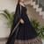 Stylish Black Zari Embroidered Silk Reception Wear Gown With Dupatta