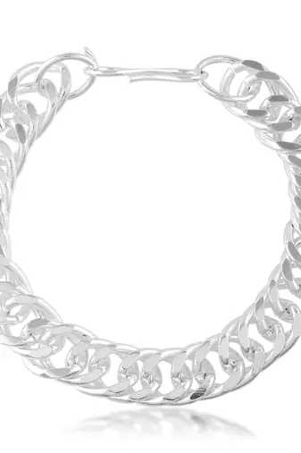 Brass silver plated thick heavy men bracelet