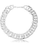 Brass silver plated thick heavy men bracelet