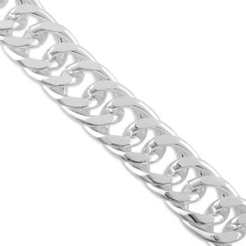 Brass silver plated thick heavy men bracelet 2