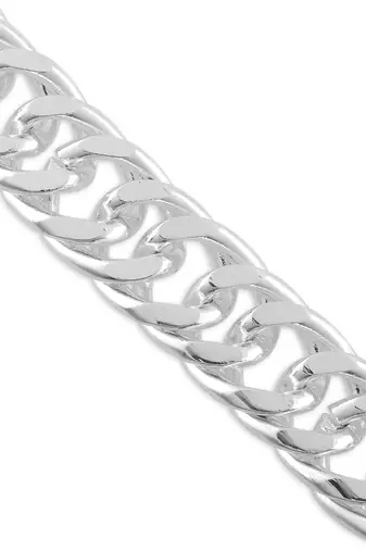 Brass silver plated thick heavy men bracelet