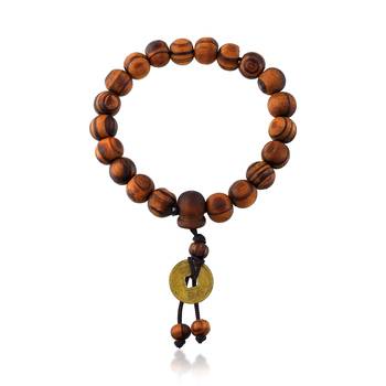 Wooden tiger eye stretch bracelet men women 1