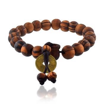 Wooden tiger eye stretch bracelet men women 2