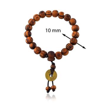 Wooden tiger eye stretch bracelet men women 3