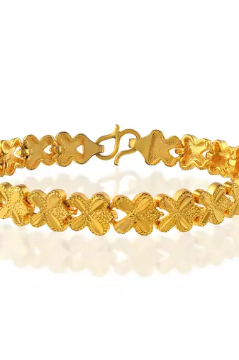 Brass 1 gram gold plated heartshape bracelet