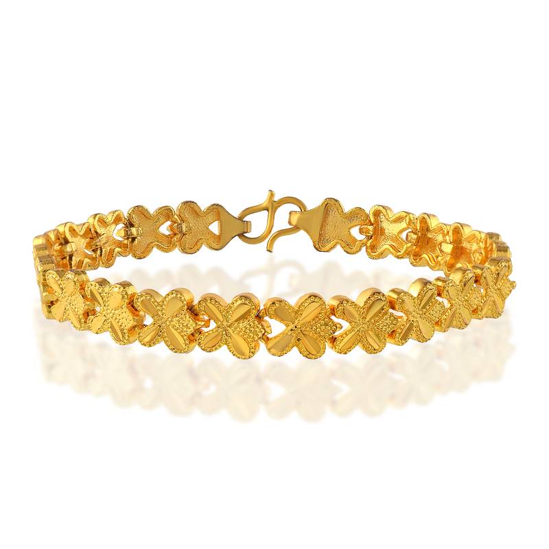 Brass 1 gram gold plated heartshape bracelet