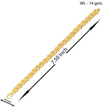 Brass 1 gram gold plated heartshape bracelet 3