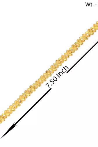 Brass 1 gram gold plated heartshape bracelet