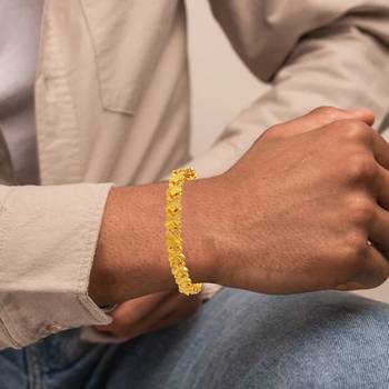 Brass 1 gram gold plated heartshape bracelet 4