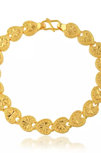 Brass micron gold plated heartshape bracelet