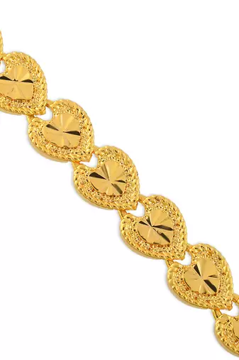Brass micron gold plated heartshape bracelet