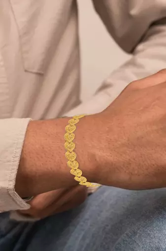 Brass micron gold plated heartshape bracelet