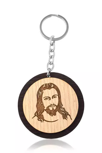 English teak wooden jesus christ keychain