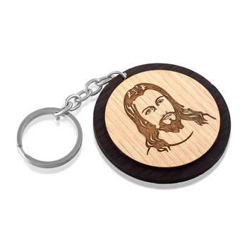 English teak wooden jesus christ keychain 2