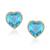 Gold plated blue crystal stud ear ring