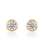 Brass gold moissanite solitaire stud earrings unisex