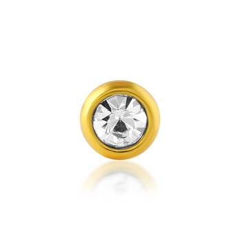 Brass gold single ear moissanite stud solitaire earring 2
