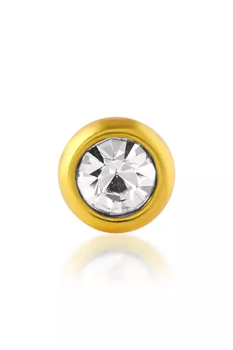 Brass gold single ear moissanite stud solitaire earring