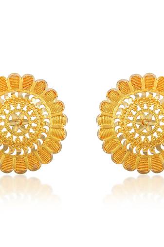 Brass micron gold handmade women stud traditional earring