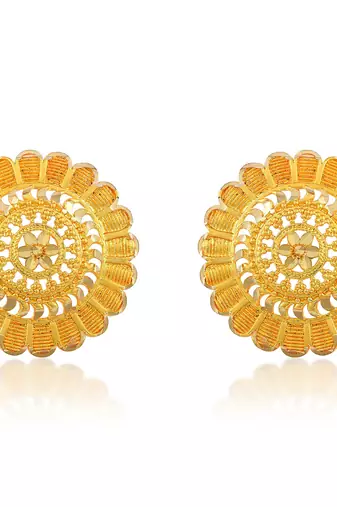 Brass micron gold handmade women stud traditional earring