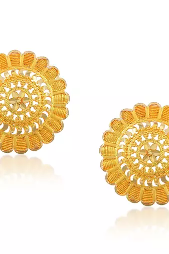Brass micron gold handmade women stud traditional earring