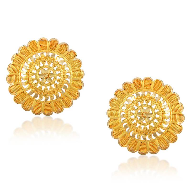 Brass micron gold handmade women stud traditional earring