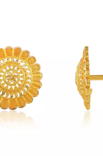 Brass micron gold handmade women stud traditional earring