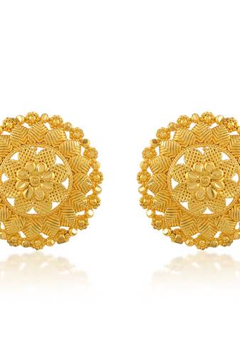 Brass micron gold handmade women stud traditional earring