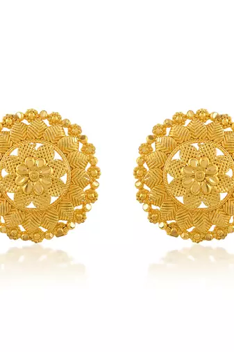 Brass micron gold handmade women stud traditional earring